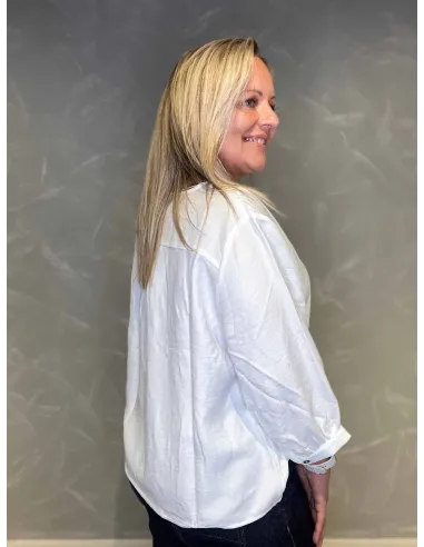 Skjorte med Kinakrave | Hvid | 25521