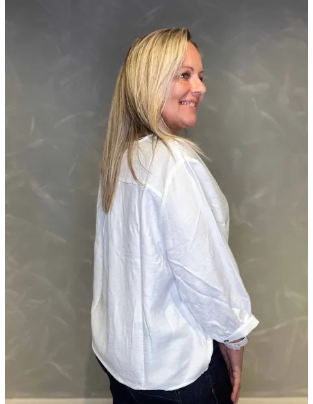 Skjorte med Kinakrave | Hvid | 25521