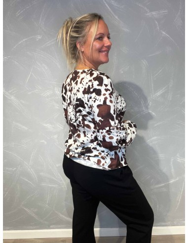 "Bagside af bluse med koprint"