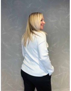 "Milk rib strik bluse med rund hals" 2