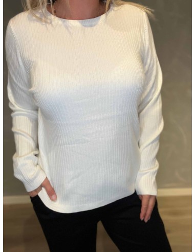 "Nærbillede af rib-struktur detaljer på bluse"