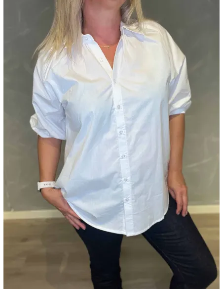 Skjorte | Kinakrave | Hvid | TIPPY Design