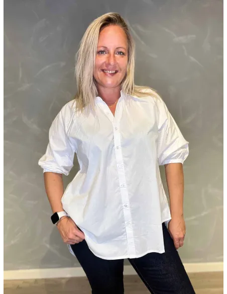 Skjorte | Kinakrave | Hvid | TIPPY Design