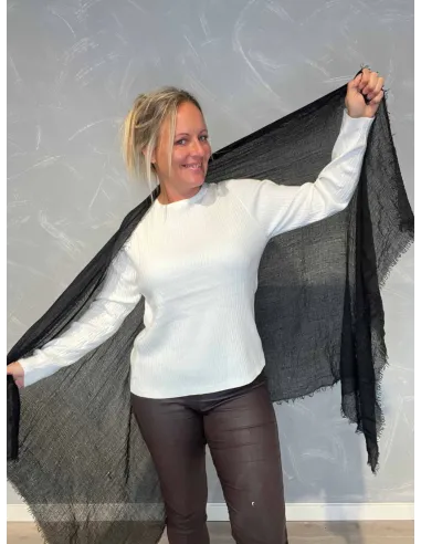 Sort tørklæde 190x95 til kvinder – TIPPY Italian Select