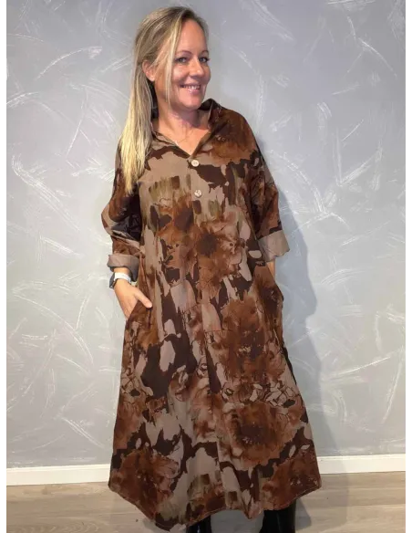 "Rustrød lang fløjlskjole til kvinder - TIPPY Collection"