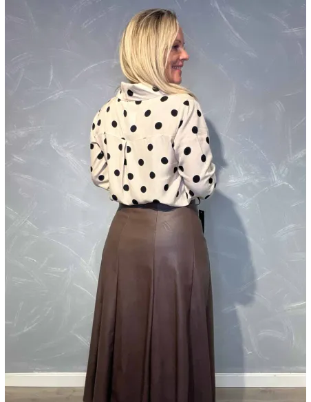 "Bagside af læderlook nederdel til kvinder - TIPPY"