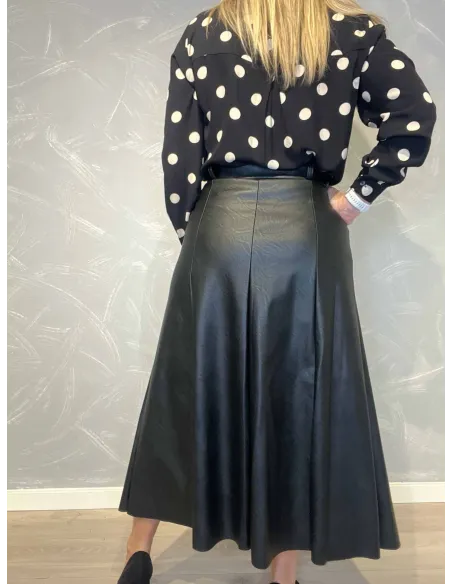 "Bagside af læderlook nederdel til kvinder - TIPPY"