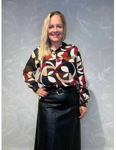 "Skjorte med abstrakt mønster til kvinder - TIPPY Collection"
