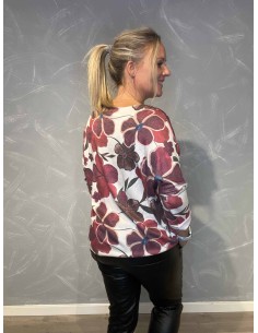 "Rød/bordeaux blomsterbluse til kvinder - TIPPY Collection" 2