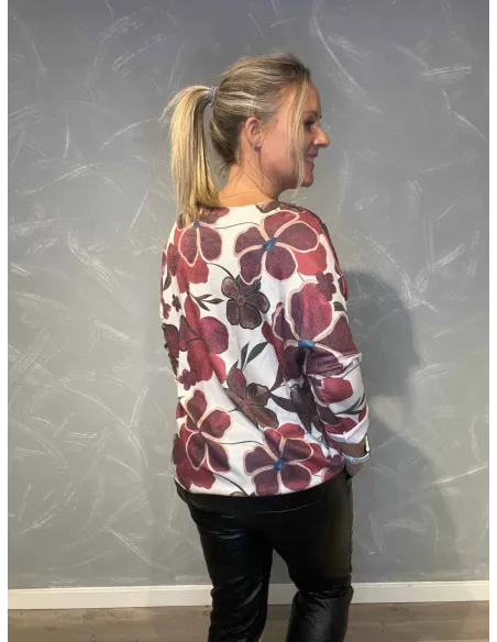 "Bagside af blomsterbluse til kvinder - TIPPY"