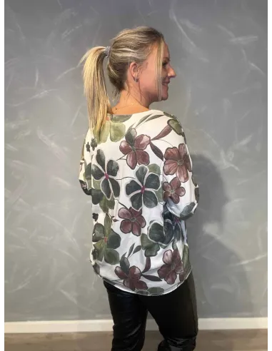 "Bagside af blomsterbluse til kvinder - TIPPY"