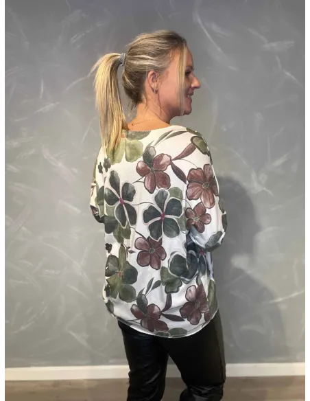 "Bagside af blomsterbluse til kvinder - TIPPY"