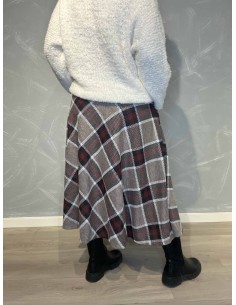 "Beige ternet nederdel med lommer til kvinder - TIPPY Collection" 2