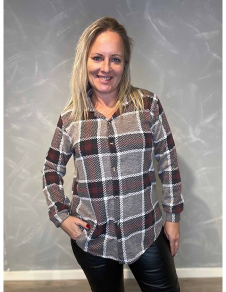 "Beige ternet skjorte til kvinder - TIPPY Collection"