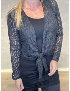 "Sort blonde bolero cardigan med bindebånd til kvinder - TIPPY Collection" 2