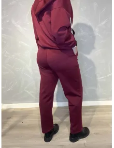 Bordeaux casual vige bukser til kvinder med snøre – TIPPY Collection TIPPY 2