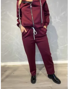 Bordeaux casual vige bukser til kvinder med snøre – TIPPY Collection TIPPY