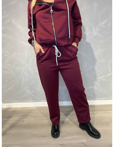 Bordeaux casual vige bukser til kvinder med snøre – TIPPY Collection TIPPY
