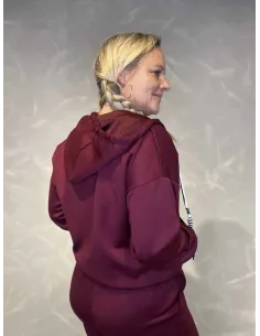 bordeaux zip hoodie til kvinder med lynlås – TIPPY Collection 2