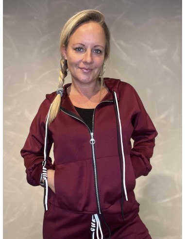 bordeaux zip hoodie til kvinder med lynlås – TIPPY Collection