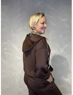 brun zip hoodie til kvinder med lynlås – TIPPY Collection 2