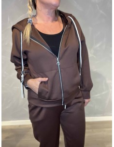 brun zip hoodie til kvinder med lynlås – TIPPY Collection 2