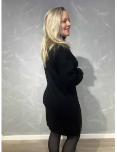 sort strikkjole med glimmersten – Italian Select 2