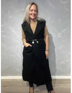 Sort teddy vest blød kvalitet til kvinder – TIPPY Collection