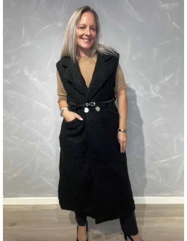 Sort teddy vest blød kvalitet til kvinder – TIPPY Collection