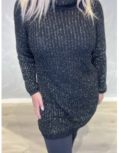 Sort højhalset strik med glimmer til kvinder – TIPPY Collection 2