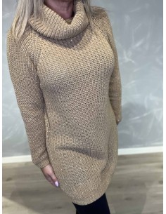 Latte højhalset strik med glimmer til kvinder – TIPPY Collection 2