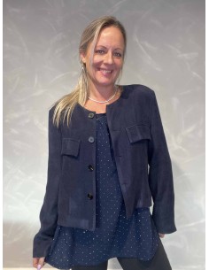 “Navy blazer jakke i blødt materiale til kvinder – TIPPY Collection