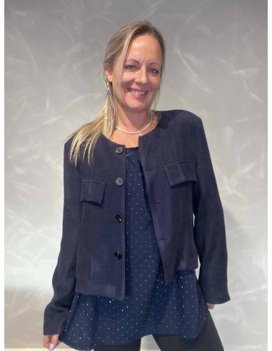 “Navy blazer jakke i blødt materiale til kvinder – TIPPY Collection