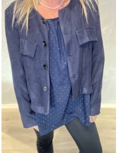 “Navy blazer jakke i blødt materiale til kvinder – TIPPY Collection 2