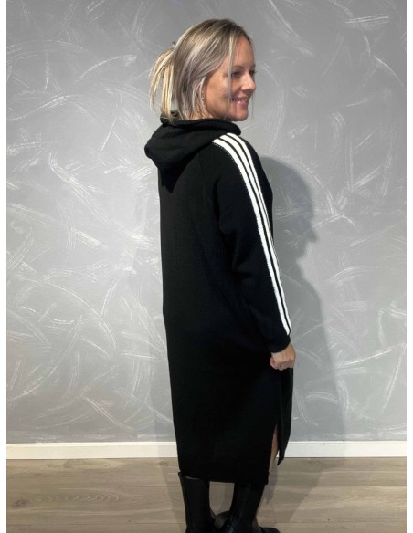 Bagside af sort strik sweatkjole til kvinder – TIPPY
