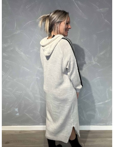 Bagside af beige strik sweatkjole til kvinder – TIPPY