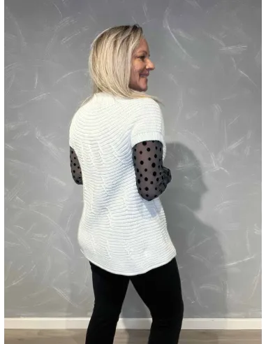 Strikvest med knapper set bagfra - Tippy Collection