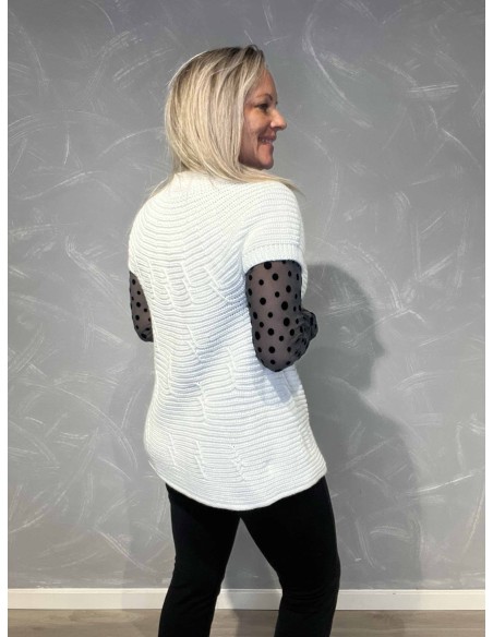 Strikvest med knapper set bagfra - Tippy Collection