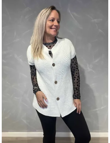 Strikvest med knapper - Tippy Collection