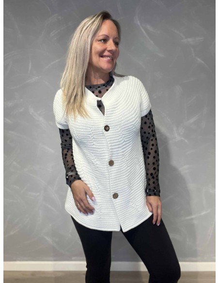 Strikvest med knapper - Tippy Collection
