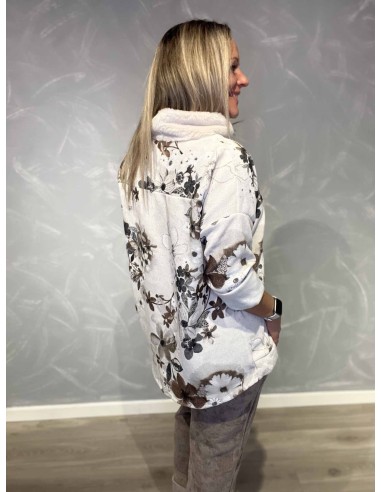 Bagside af hvid/brun bluse til kvinder – TIPPY