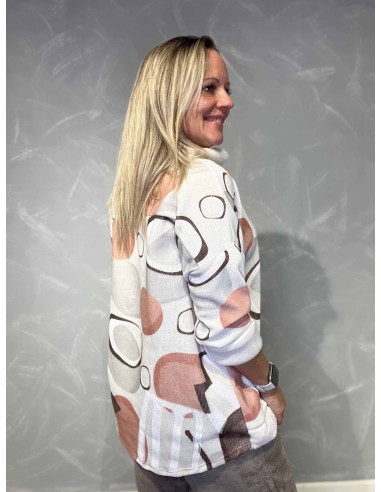Bagside af hvid/multicolor bluse til kvinder – TIPPY