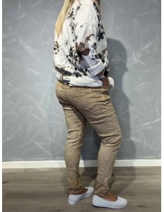Latte fløjl bukser med bindebånd til kvinder – TIPPY Collection 2