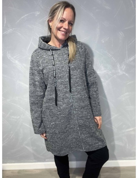 Grå meleret hoodie til kvinder – TIPPY Collection