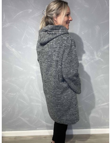 Bagside af grå meleret hoodie til kvinder – TIPPY