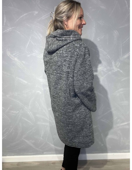 Bagside af grå meleret hoodie til kvinder – TIPPY