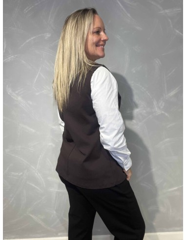 Bagside af brun vest til kvinder – TIPPY