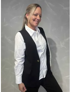 Vest med pyntelommer | Sort | TIPPY