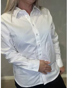 Hvid klassisk bomuldsskjorte til kvinder – Design by TIPPY 2