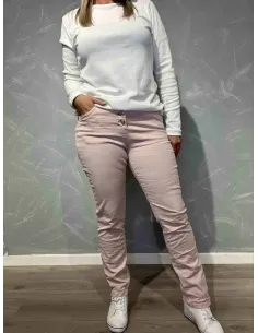 Rosa slim fit jeans til kvinder – Karostar